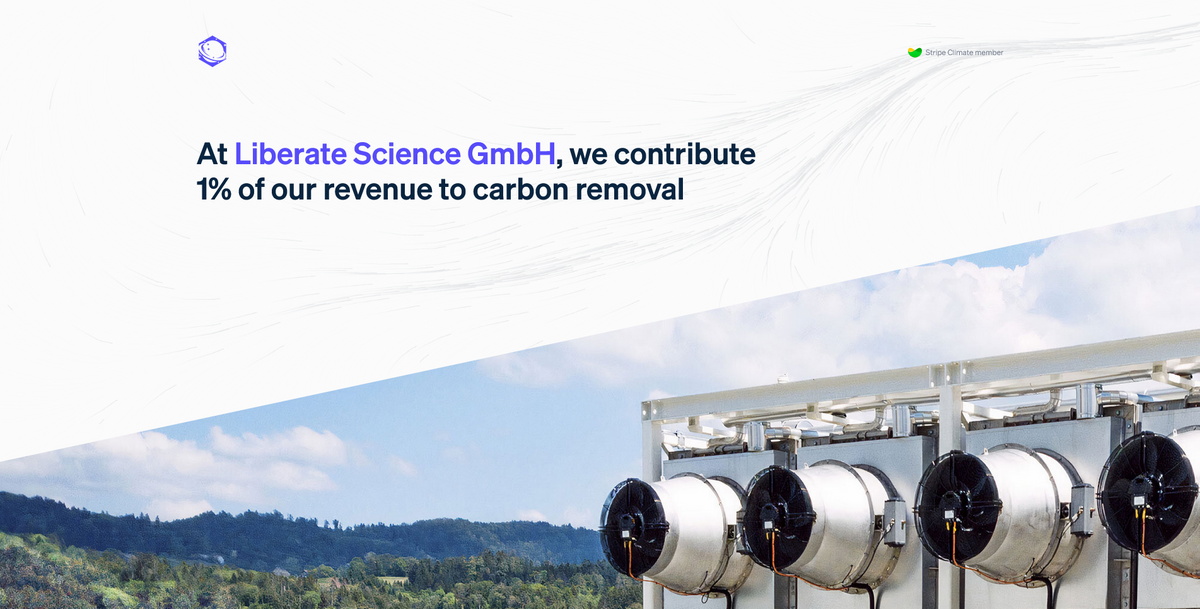 Liberate Science’s joins Stripe Climate, commits 1% for the planet